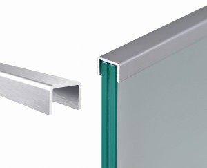 U-Profil pour le verre 17,52 mm, Satin-ELOX, ALUMINIUM