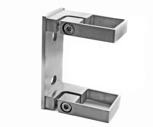 Fixation latérale  40x40mm, AISI 304, brossée