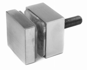 Adaptateur verre 40x40/20 mm, AISI 304, brossé