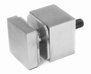 Adaptateur verre 40x40/30 mm, AISI 304, brossé