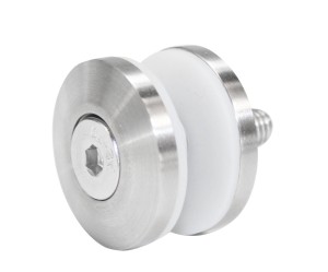 Fixation ponctuelle 35/3mm, pour 2 tube de 8mm, AISI 304, Brossé