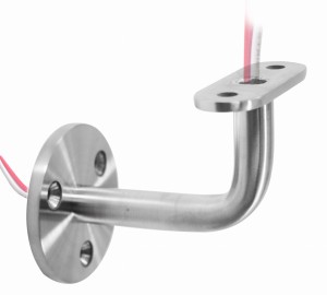 Fixation  LED mur/main courante 50x75 , AISI 304, brossé 