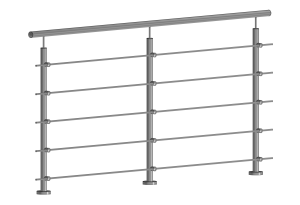 KIT Garde-corps en acier inoxydable avec poteaux et remplissage en tubes Ø 12 mm, qualité AISI 304, finition satinée