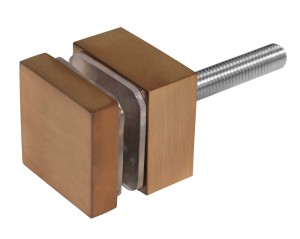 Adaptateur verre 40x40/20 mm, AISI 304, brossé Doré