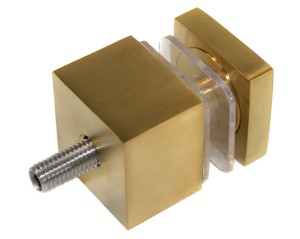 Adaptateur verre 40x40/30 mm, AISI 304, brossé  Doré