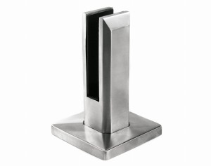 Spigot 45x50 mm H=160 mm pour verre 16–17,52 mm, acier inoxydable AISI 316, finition satinée