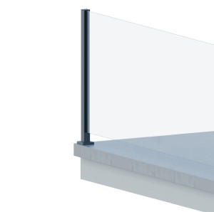 Poteau Slot 55x50mm DROIT , Aluminium Brut