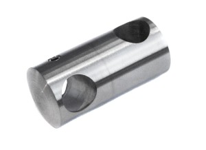 Support Axial Double pour Barre 12/12mm, AISI 304, acier brossé