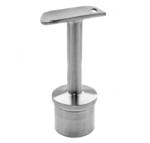 Support pour main courante à coller sur poteau 48,3X2mm, main courante 48,3 mm, AISI 304,  brossé